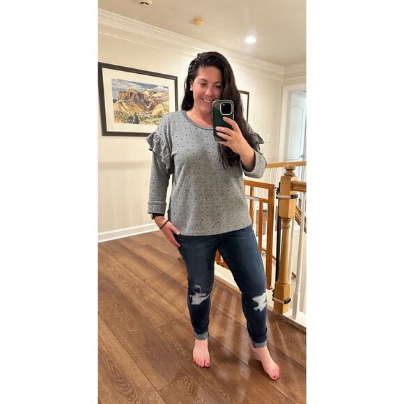 CURRENT/ELLIOTT The Ruffle Sweatshirt Size 2/Medium - Picture 2 of 12